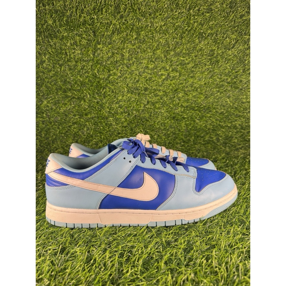 Nike Dunk Low Retro QS Argon Blue Leather Sneakers DM0121-400 Mens Size 15